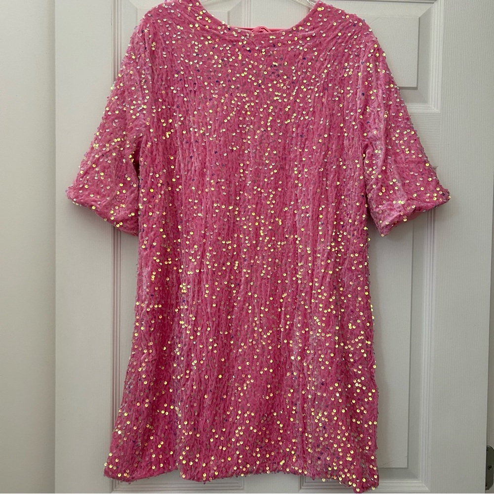 Pink Sequin Mini Dress - Sparkling Party Dress